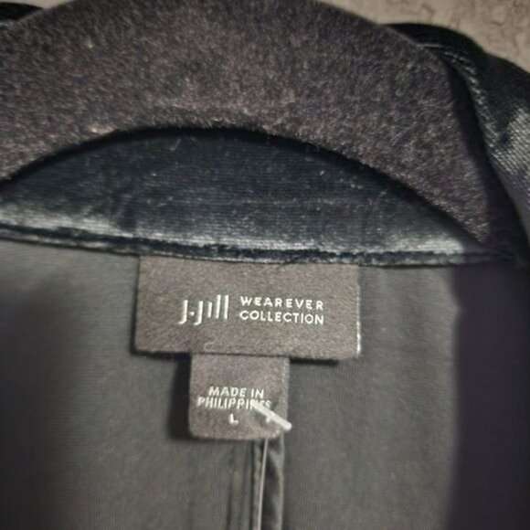 J.JILL velvet single button blazer with waist tie in black‎ NEW size L - Picture 6 of 8